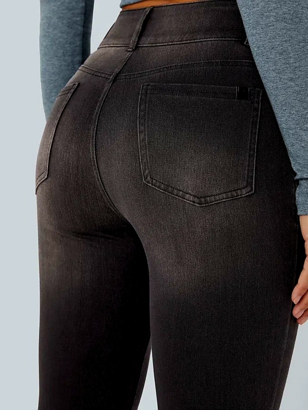 Halara Flex High Waisted Black Triple Button Stretch Jean/Jeggings XS - Picture 5 of 7